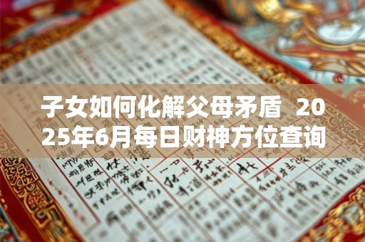子女如何化解父母矛盾  2025年6月每日财神方位查询表