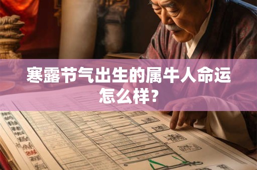 寒露节气出生的属牛人命运怎么样? 寒露节气出生的属牛人命运怎么样?