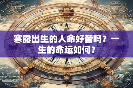 寒露出生的人命好苦吗?一生的命运如何? 寒露出生的人命好苦吗?一生的命运如何?