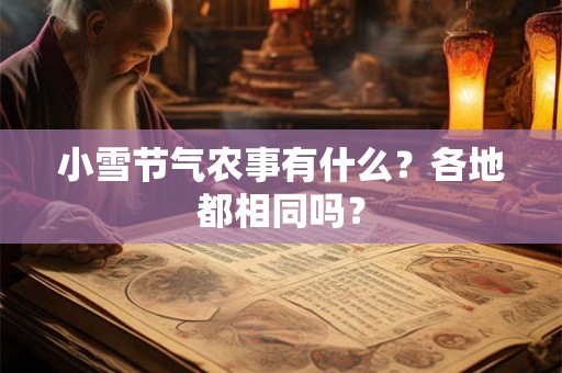 小雪节气农事有什么？各地都相同吗？
