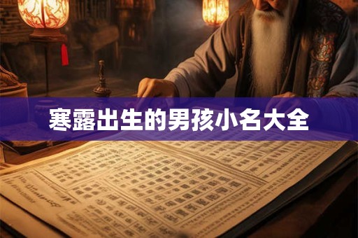 寒露出生的男孩小名大全