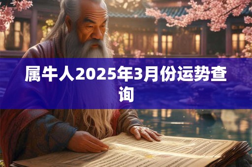 属牛人2025年3月份运势查询