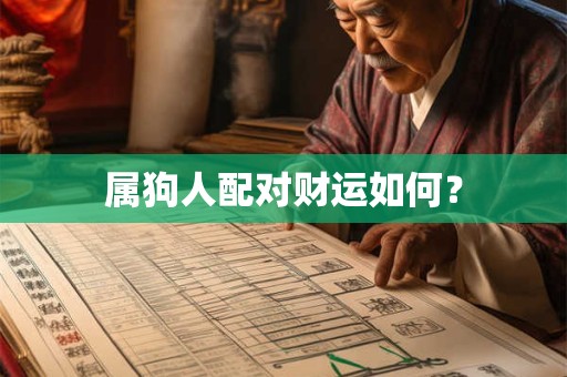 属狗人配对财运如何？