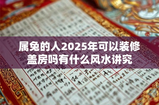 属兔的人2025年可以装修盖房吗有什么风水讲究