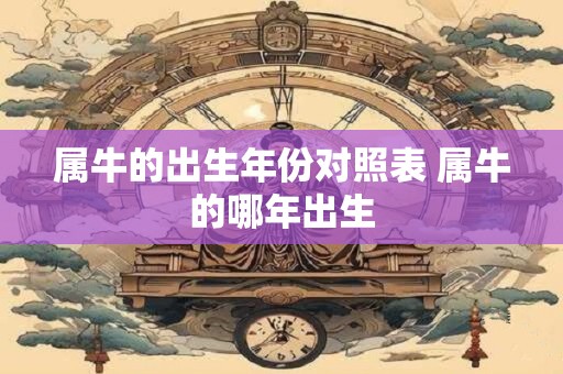 属牛的出生年份对照表 属牛的哪年出生