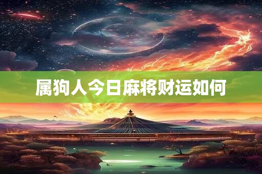 属狗人今日麻将财运如何