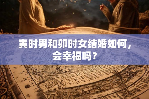 寅时男和卯时女结婚如何，会幸福吗？