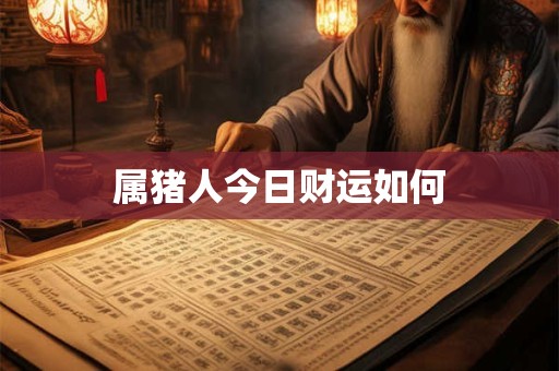 属猪人今日财运如何 属猪人今日财运如何