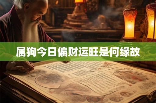属狗今日偏财运旺是何缘故