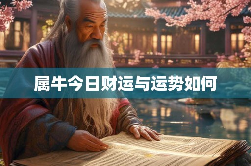 属牛今日财运与运势如何