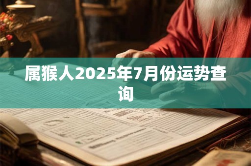 属猴人2025年7月份运势查询