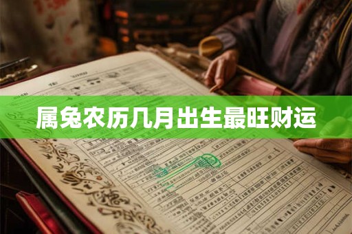 属兔农历几月出生最旺财运