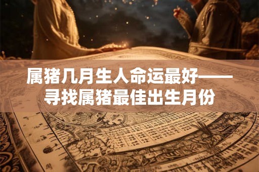 属猪几月生人命运最好——寻找属猪最佳出生月份