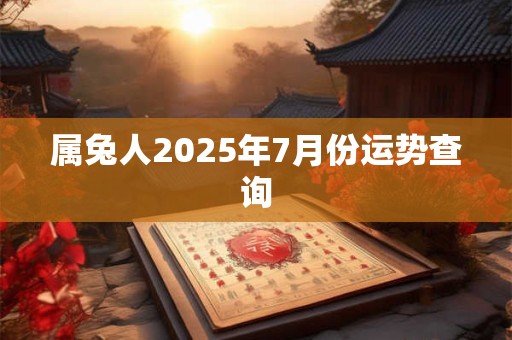 属兔人2025年7月份运势查询