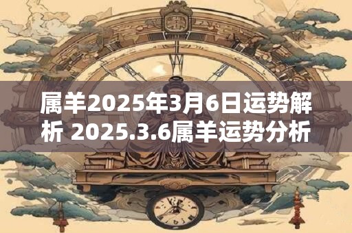 属羊2025年3月6日运势解析 2025.3.6属羊运势分析