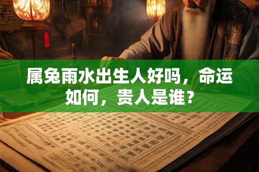 属兔雨水出生人好吗，命运如何，贵人是谁？