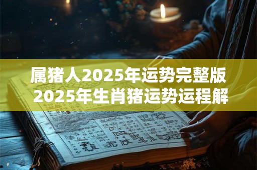 属猪人2025年运势完整版 2025年生肖猪运势运程解析