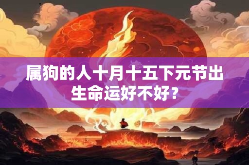 属狗的人十月十五下元节出生命运好不好？