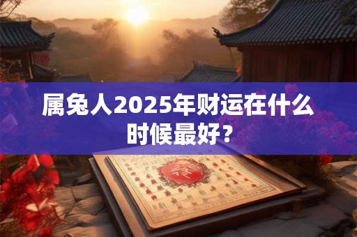 属兔人2025年财运在什么时候最好？