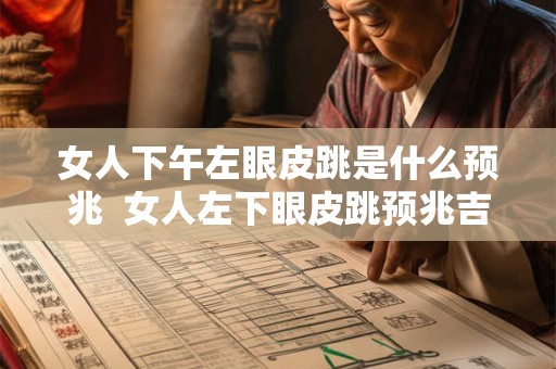 女人下午左眼皮跳是什么预兆  女人左下眼皮跳预兆吉凶时间