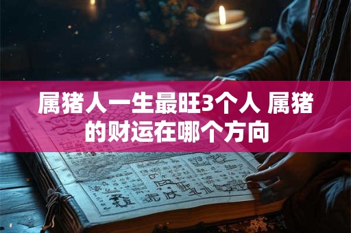属猪人一生最旺3个人 属猪的财运在哪个方向