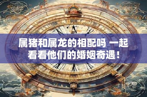 详细阅读:属猪和属龙的相配吗 一起看看他们的婚姻奇遇! 属猪和属龙的相配吗 一起看看他们的婚姻奇遇!