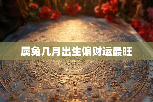 属兔几月出生偏财运最旺