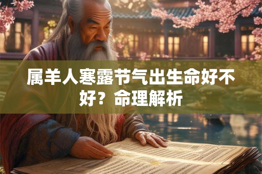 属羊人寒露节气出生命好不好？命理解析