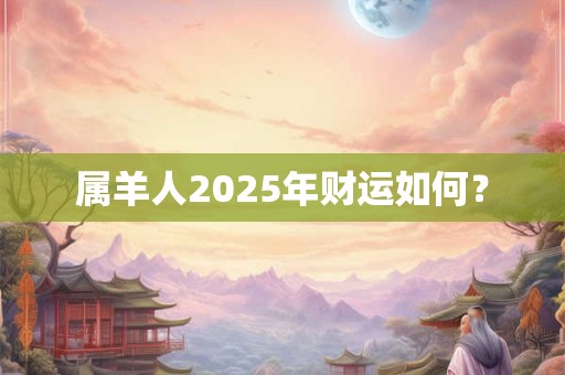 详细阅读:属羊人2025年财运如何? 属羊人2025年财运如何?