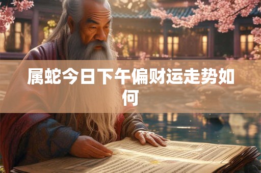 属蛇今日下午偏财运走势如何
