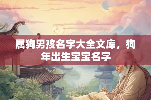 属狗男孩名字大全文库,狗年出生宝宝名字 属狗男孩名字大全文库,狗年出生宝宝名字