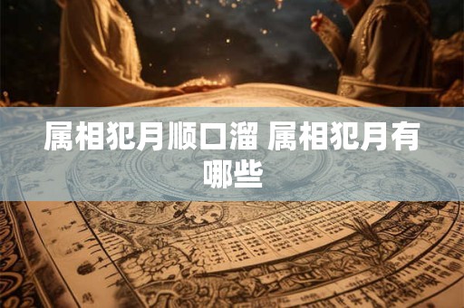 属相犯月顺口溜 属相犯月有哪些