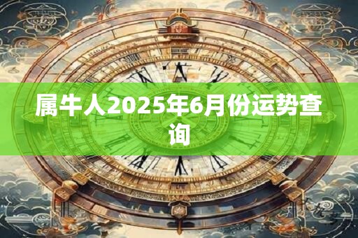 详细阅读:属牛人2025年6月份运势查询 属牛人2025年6月份运势查询