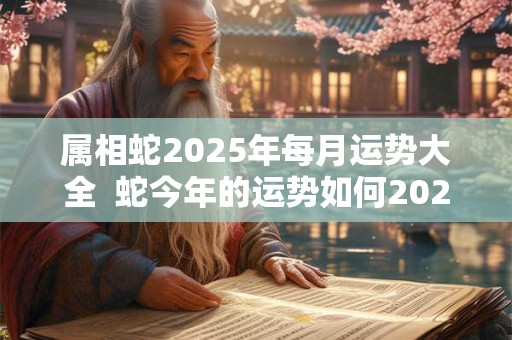 属相蛇2025年每月运势大全  蛇今年的运势如何2025