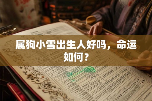 属狗小雪出生人好吗，命运如何？