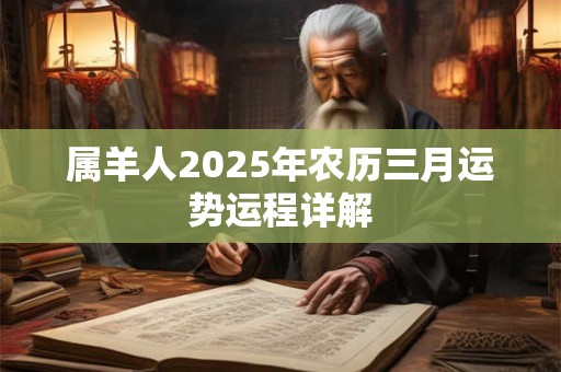 属羊人2025年农历三月运势运程详解