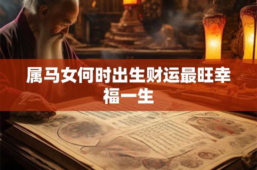 属马女何时出生财运最旺幸福一生
