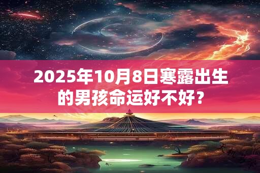 2025年10月8日寒露出生的男孩命运好不好？