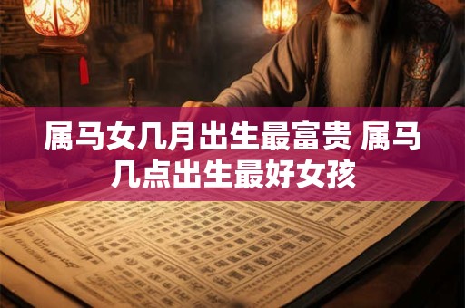 属马女几月出生最富贵 属马几点出生最好女孩