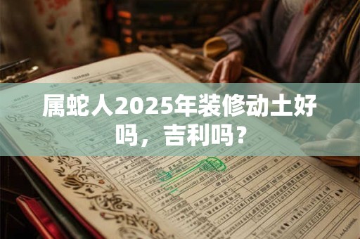 属蛇人2025年装修动土好吗，吉利吗？