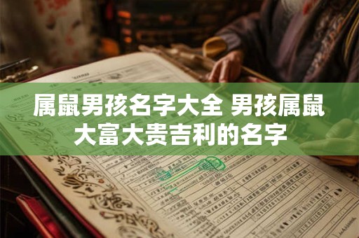 属鼠男孩名字大全 男孩属鼠大富大贵吉利的名字