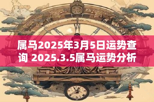 属马2025年3月5日运势查询 2025.3.5属马运势分析