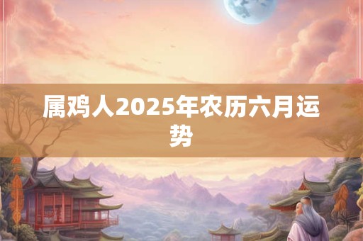属鸡人2025年农历六月运势 属鸡人2025年农历六月运势