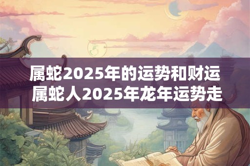 属蛇2025年的运势和财运 属蛇人2025年龙年运势走向如何