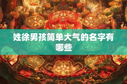 姓徐男孩简单大气的名字有哪些 姓徐男孩简单大气的名字有哪些