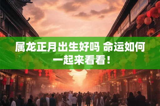 属龙正月出生好吗 命运如何 一起来看看！