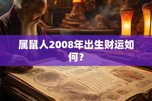 详细阅读:属鼠人2008年出生财运如何? 属鼠人2008年出生财运如何?