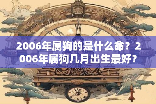 2006年属狗的是什么命？2006年属狗几月出生最好？