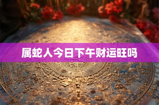 属蛇人今日下午财运旺吗