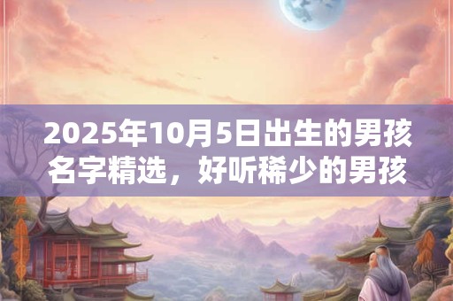 2025年10月5日出生的男孩名字精选，好听稀少的男孩名字